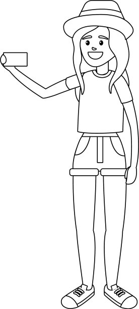 旅游的女人卡通图片下载