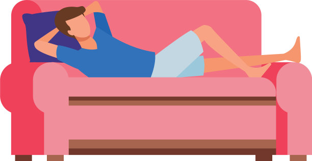 无名男子休息沙发装饰图片下载