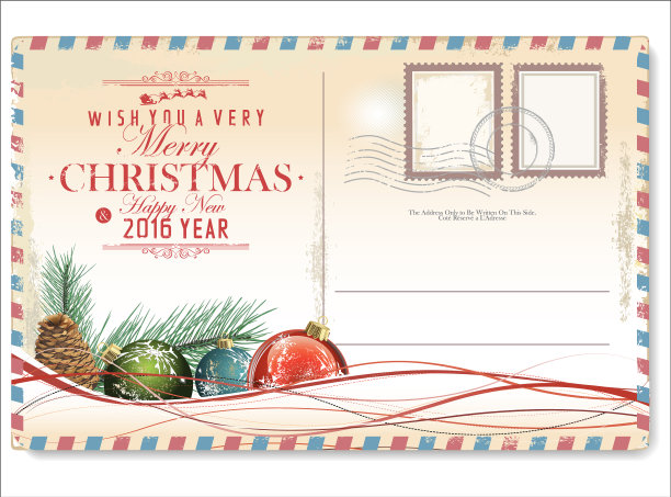 复古圣诞明信片4图片下载