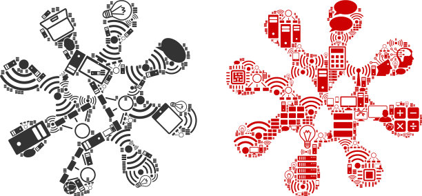 大数据的病毒马赛克图标图片下载