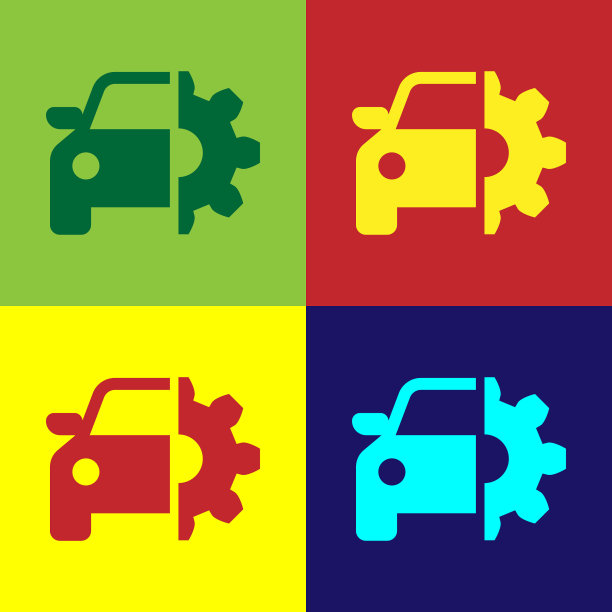 颜色汽车服务图标隔离颜色图片下载