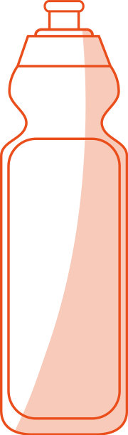 橙色阴影剪影卡通运动瓶图片下载