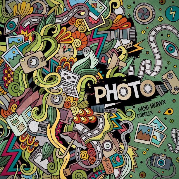 卡通可爱的涂鸦手绘相框图片下载