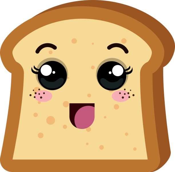可口的面包卡哇伊风格图片下载