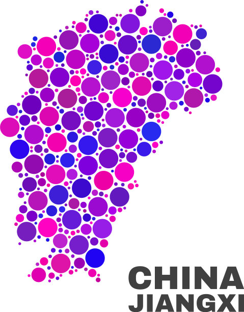 马赛克江西省球面点地图图片下载