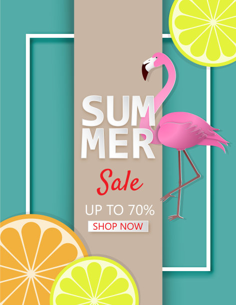 创意的夏季销售横幅与柠檬橙和图片下载