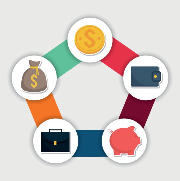 金钱和金融项目设计信息图表图片下载