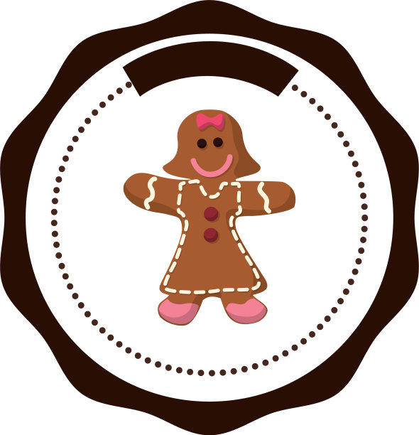 甜美的女性姜饼图标图片下载