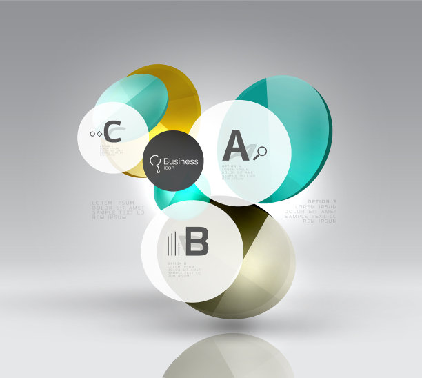 在3d空间中带有文本的闪亮圆图片下载