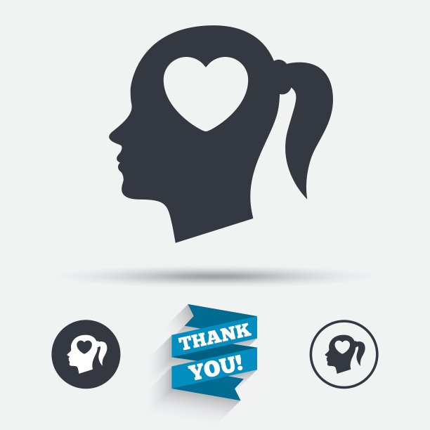 头与心标志图标女性女性头图片下载