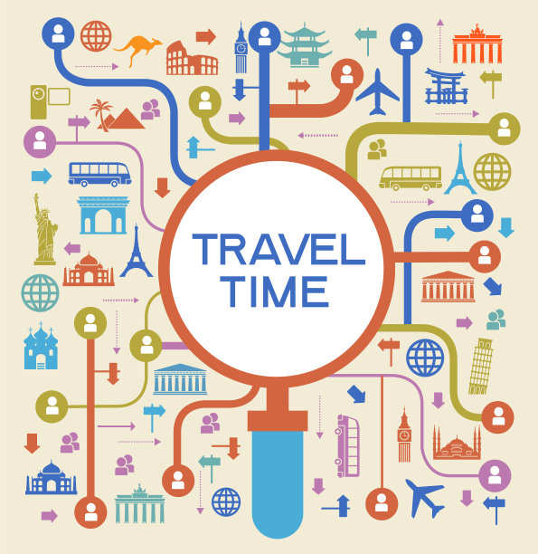 旅行和度假的一组元素图片下载