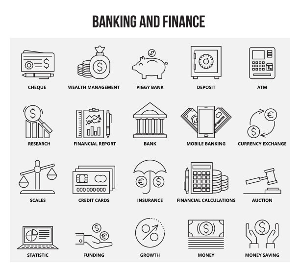 一组细线图标图片下载