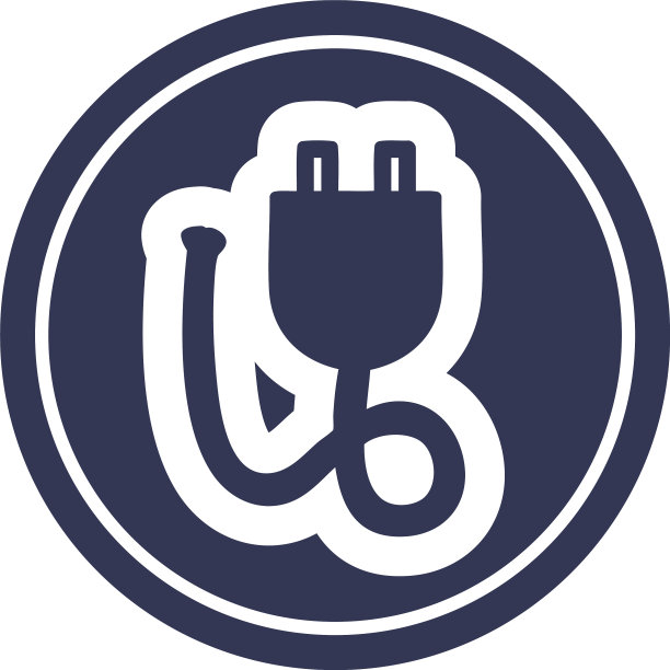 电插头圆形图标图片下载