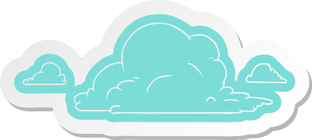 白色大云朵的卡通贴纸图片下载