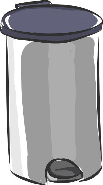 银色不锈钢垃圾桶颜色上白色图片下载