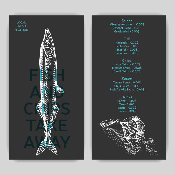 速写海鲜餐厅图片下载