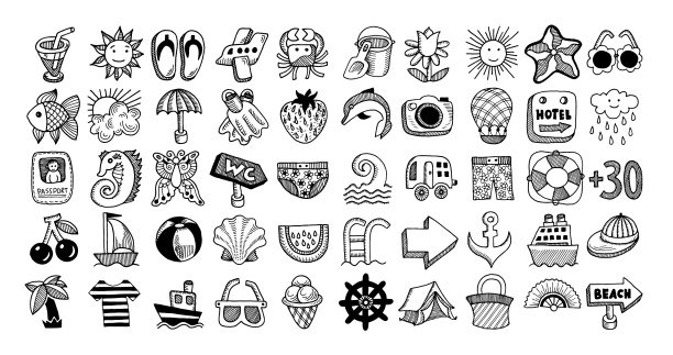 50素描图标夏季套图片下载