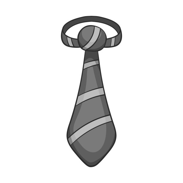 男士领带图标黑色单色风格图片下载