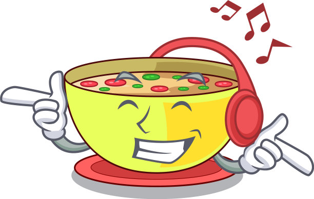 听着音乐，吉祥物形状的玉米杂烩图片下载