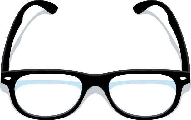 黑色眼镜，眼镜框轮廓黑色图片下载