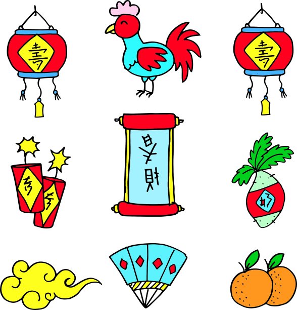 元素中国新年涂鸦图片下载
