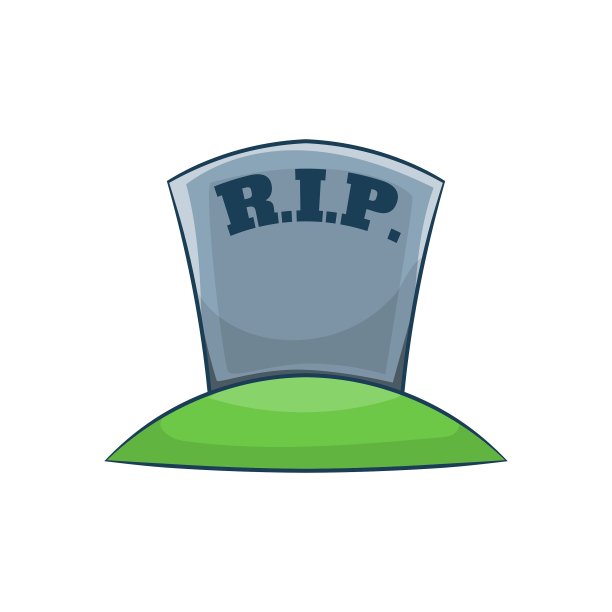 安息在坟墓图标卡通风格图片下载