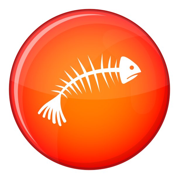 鱼骨头图标扁平化风格图片下载