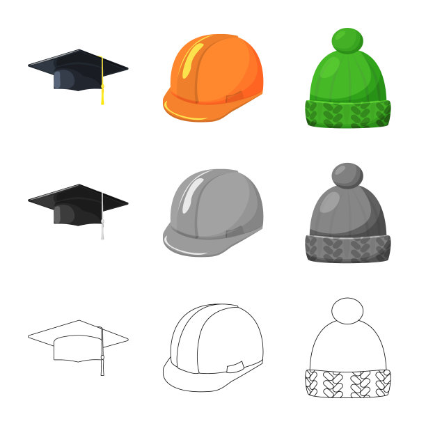 服装和帽子标志设置图片下载