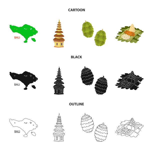 孤立的旅游对象与旅游符号图片下载