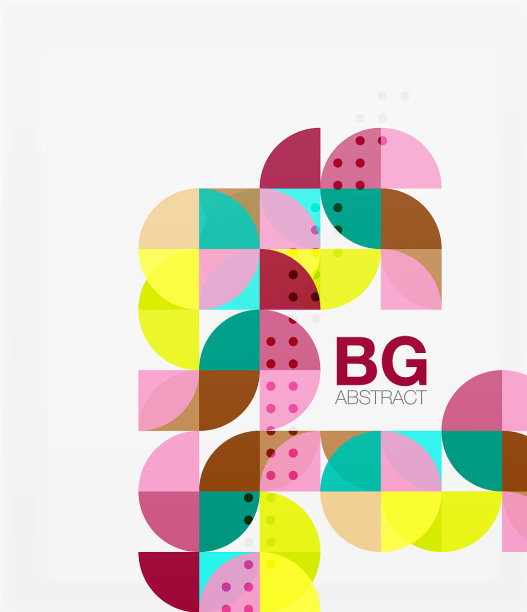 彩色圆与现代抽象构成图片下载