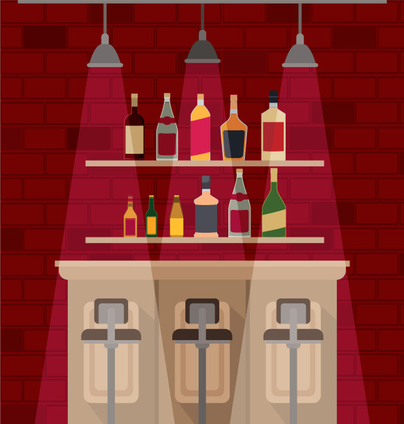 酒吧有酒瓶酒景图片下载