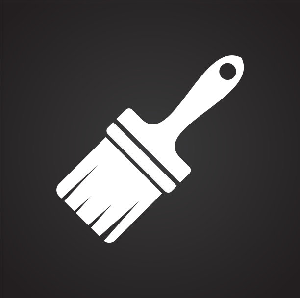 画笔图标设置为黑色背景图形图片下载