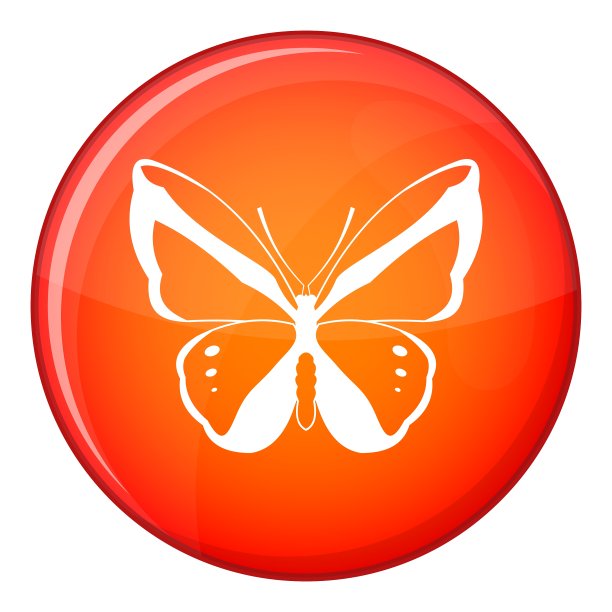 蝴蝶图标平面风格图片下载