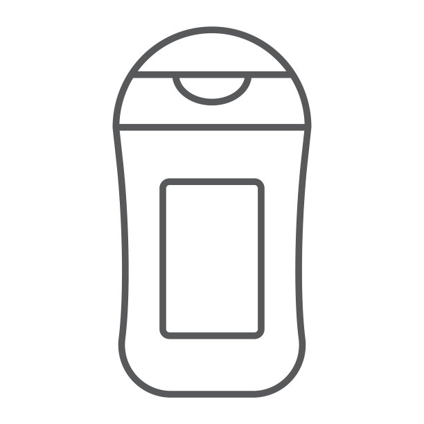 化妆品和美容洗发水细线图标图片下载