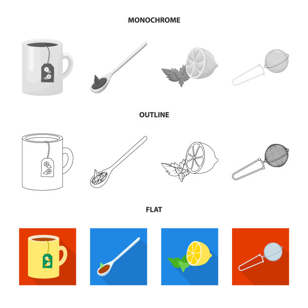 孤立对象的健康和花卉标志集图片下载