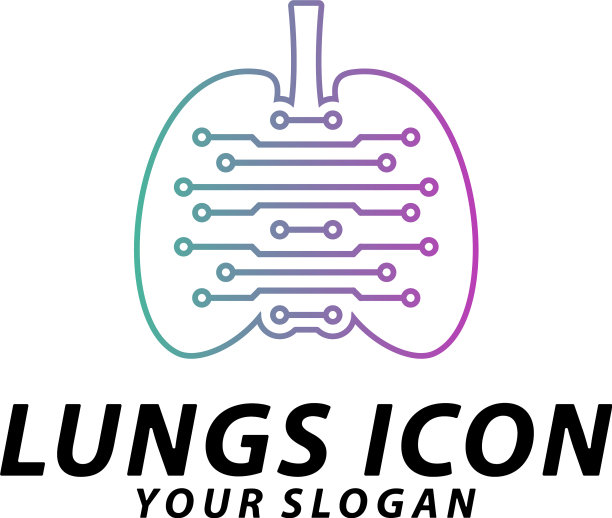 肺科技标志概念数码肺标志图片下载