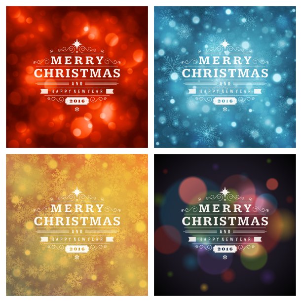 圣诞排版贺卡设计集图片下载