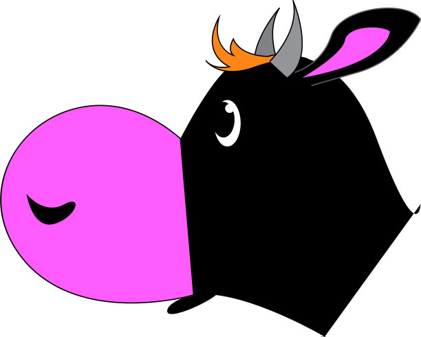 侧面的黑牛在白色的背景图片下载