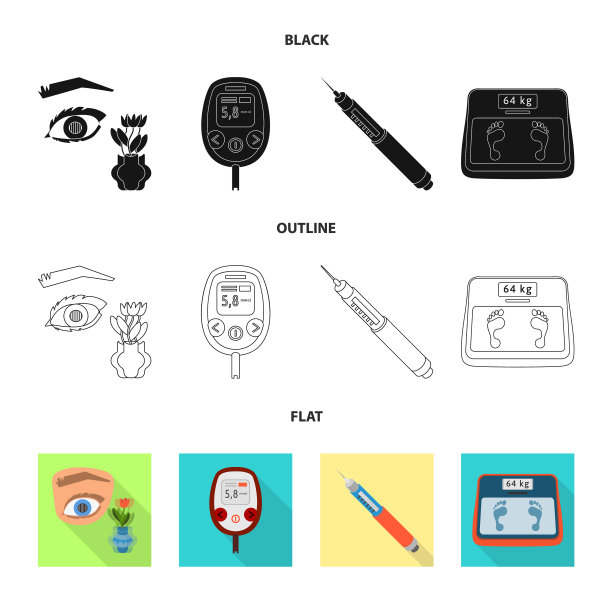 孤立对象的饮食和治疗标志集图片下载