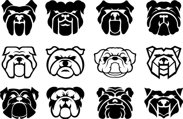 斗牛犬野生动物头像吉祥物图片下载