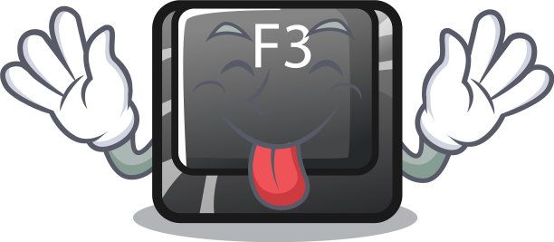舌头伸出f3按钮安装在卡通电脑上图片下载