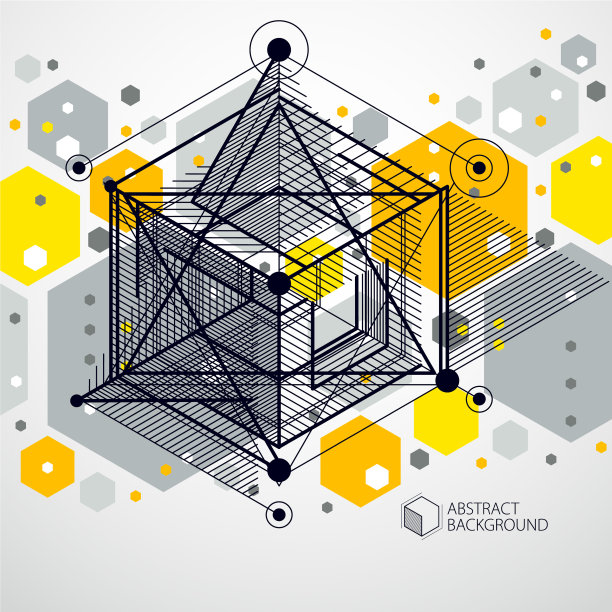 模板三维黄色设计的宣传册布局图片下载