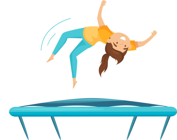 一个少女在练习后空翻图片下载