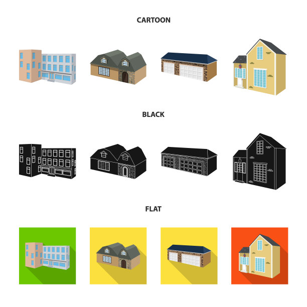 孤立对象的立面和住宅符号图片下载
