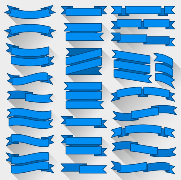 平面设计蓝丝带图片下载