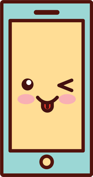 智能手机技术卡哇伊风格线图标图片下载