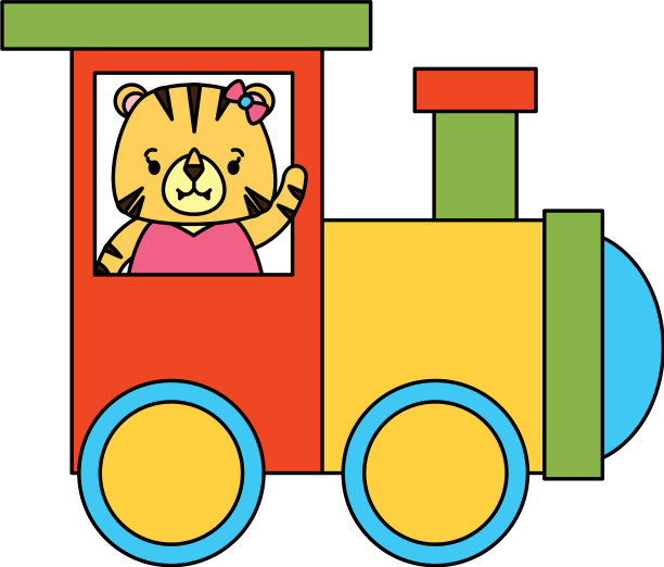 可爱的老虎火车图片下载