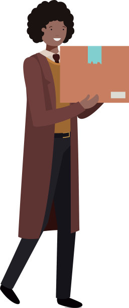 有个纸板箱角色的年轻人图片下载