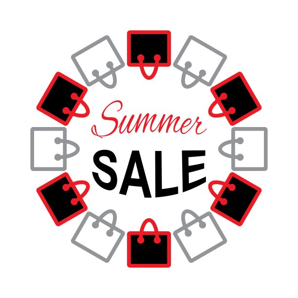 夏季销售文字包设计图片下载