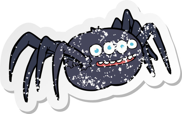 复古心疼贴纸的卡通鬼魅图片下载